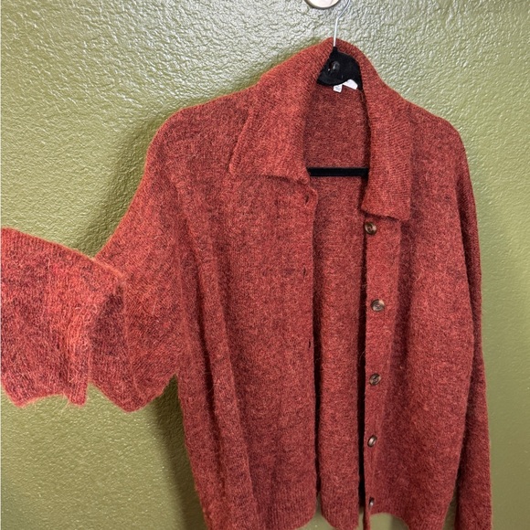 Madewell Sweaters - Madewell Rust Red Button-Up Mohair Blend Cardigan